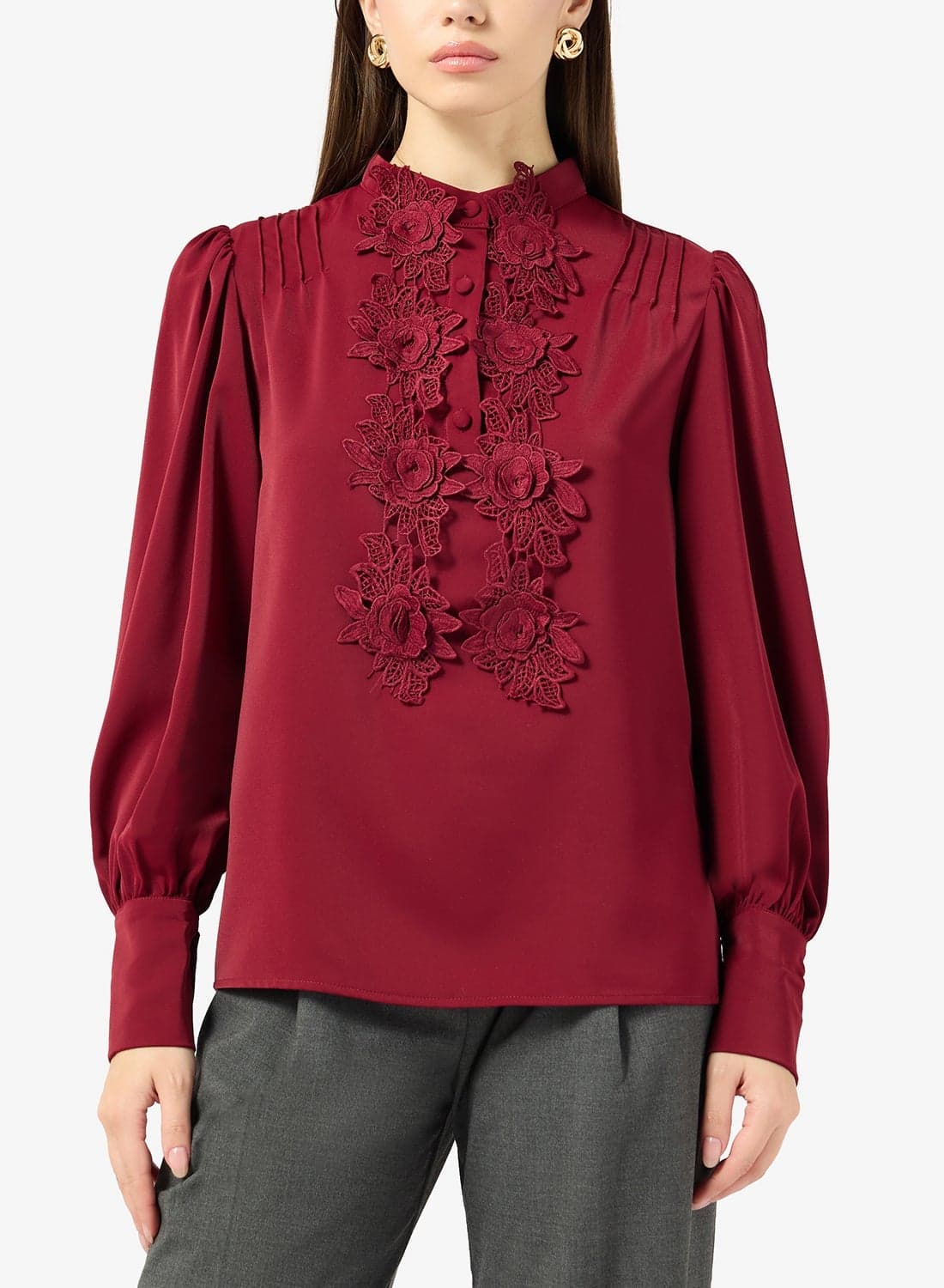 Puff Sleeve Blouse With Floral Detail