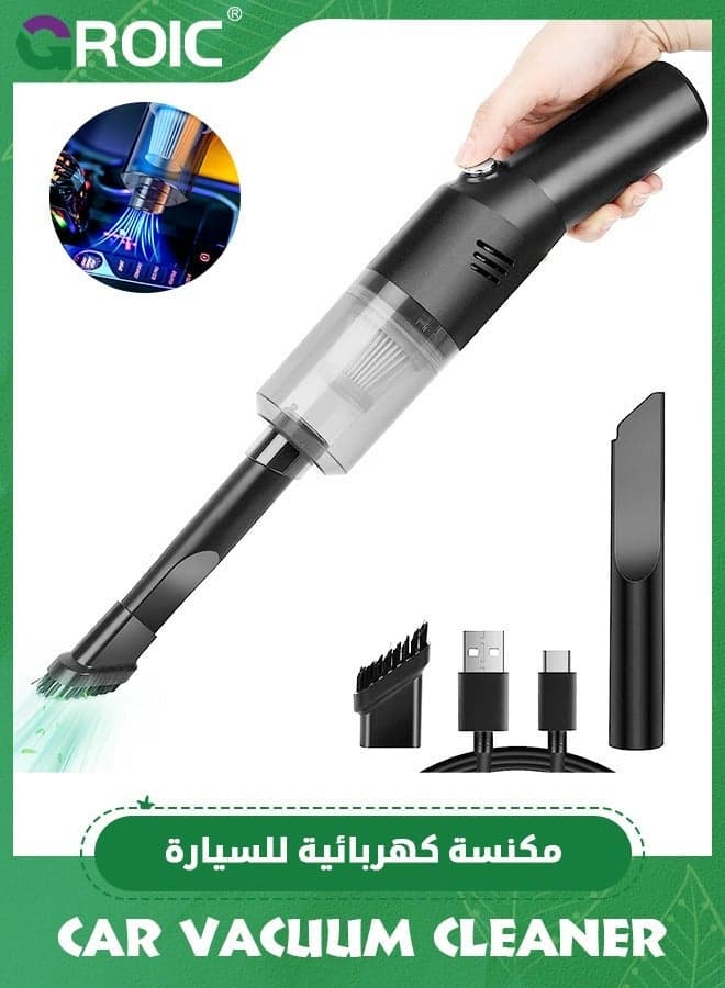 Portable Mini Car Vacuum Cleaner, Easy to Clean Air Duster, High Power Cordless Handheld Rechargeable Cleaner for Desk