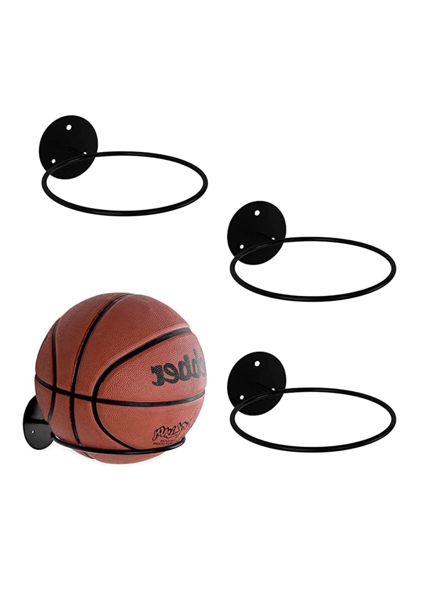 Football Holder, Wall Mount Ball Holder Football Storage, Football Stand Ball Wall Storage Display Ball Storage Metal Ball Holder Rack Display Ball Holder Football Holders for Wall, Universal(3Pcs )