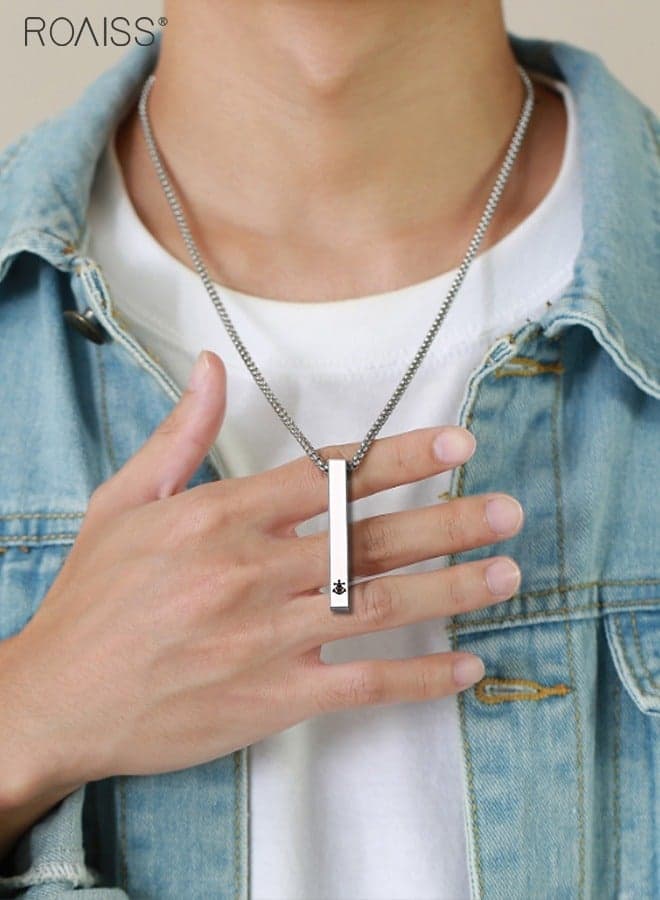 Men's Simple Titanium Steel Necklace Personalized Star Carved Waterproof Sweat Proof Fashion Necklace