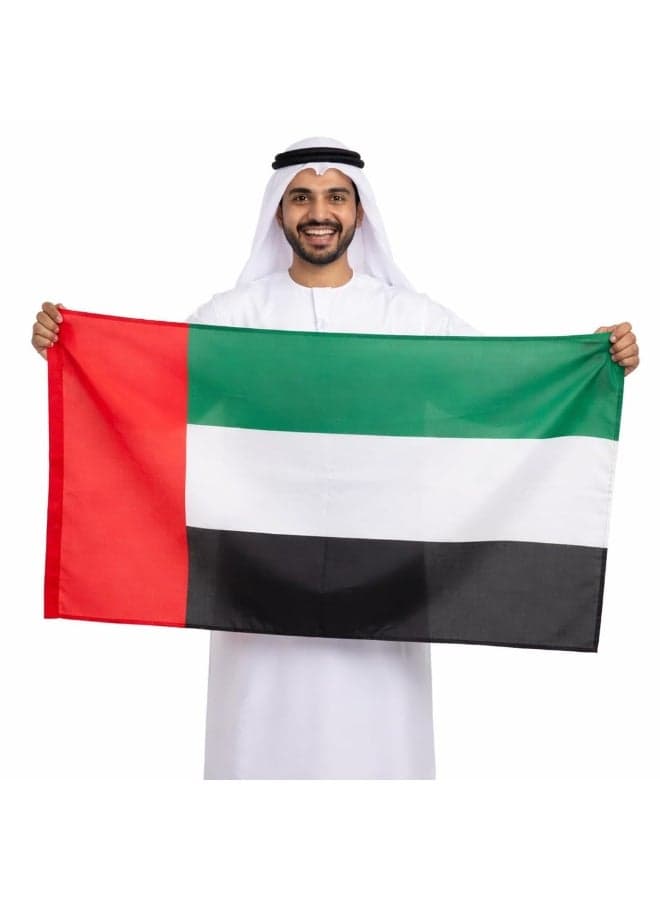 Uae National Day Flag Outdoor Indoor – Fade Resistant Polyester Multicolour Size 150 x 300cm