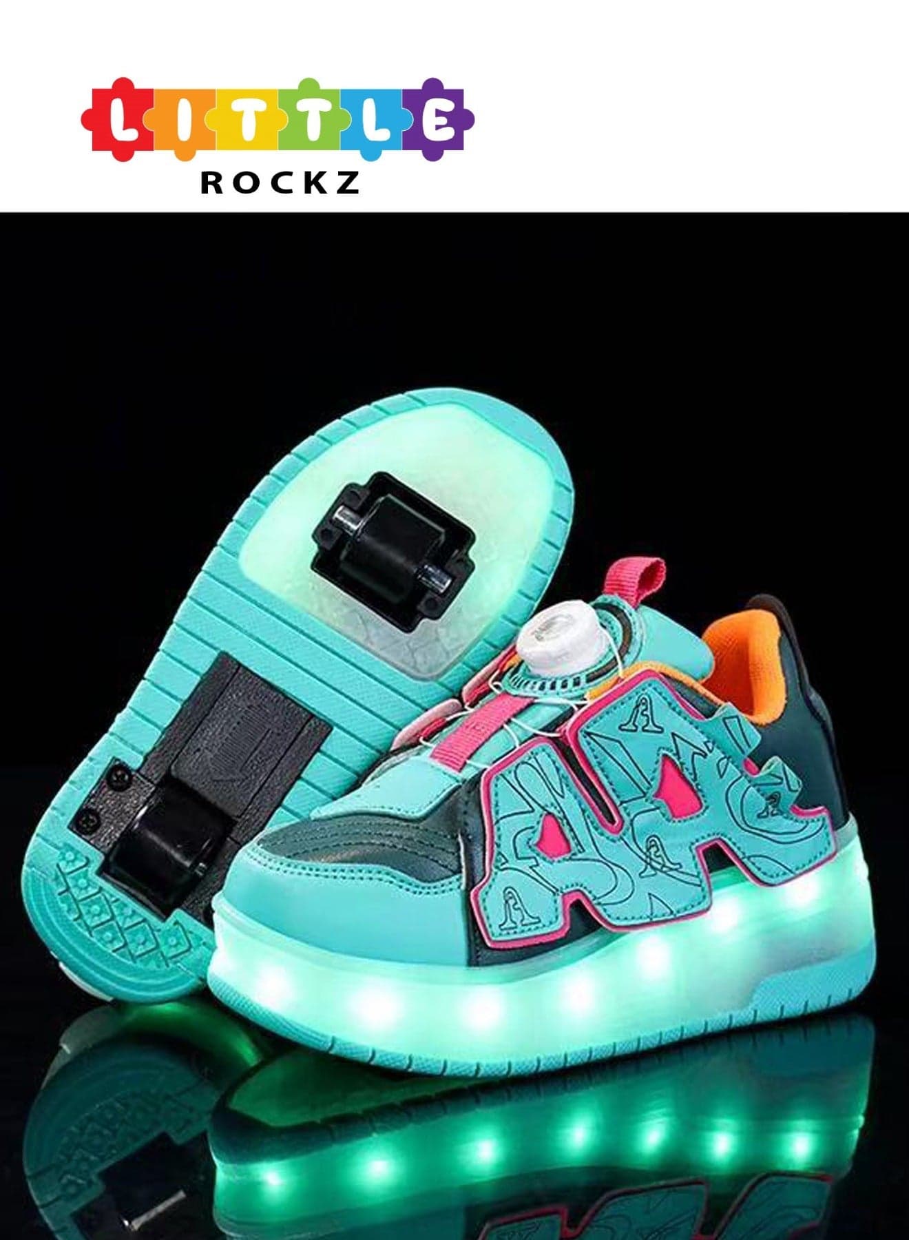 Two Wheel LED Flash Light Fashion Shiny Sneaker Skate Heelys Shoes With Lightning Sole