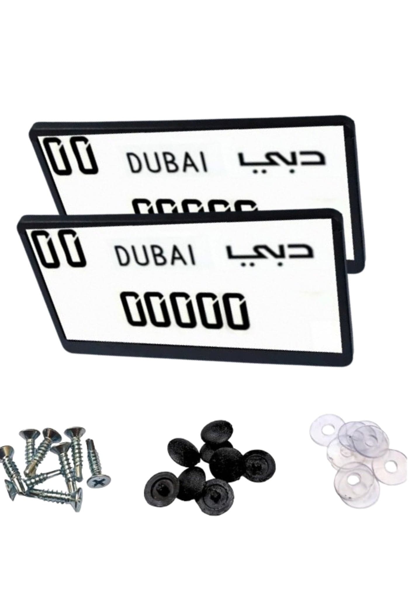 Car Number Plate Frame Dubai | Short License Plate Holder with 8 Screws | Premium Number Plate Cover | Front & Rear Plate Protector for Cars – Dubai Emirates
