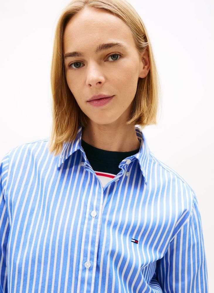 Regular Fit Button-Down Poplin Shirt