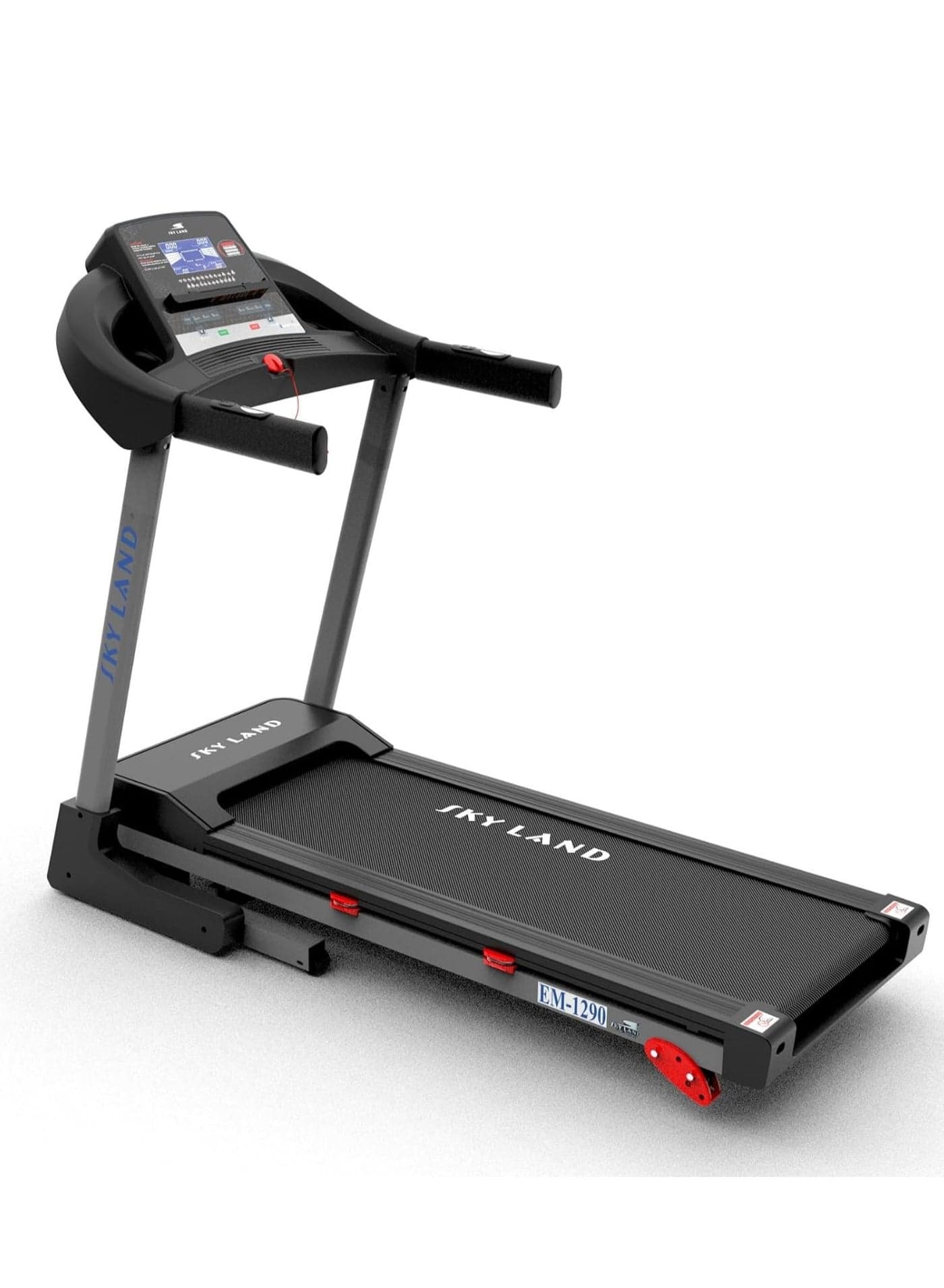 6HP Treadmill with Manual Incline, Bluetooth Speaker, Hydraulic Assist & 25 Programs | Foldable Running Machine for Home Gym & Office – EM-1290, Black