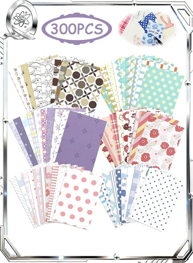 300 Pcs Scrapbook Paper, Decorative Stationery Paper, Aesthetic Paper Supplies for Journal DIY Crafts Gifts Writing Album Drawing Travel Journal