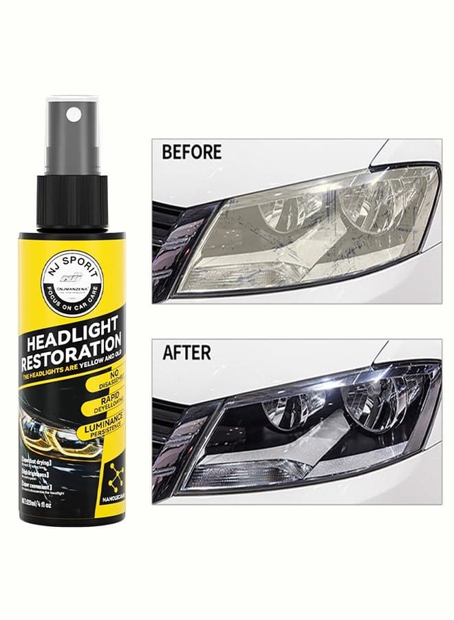 120ml Headlight Restore Polish for Cars Trucks SUVs RVs Motorcycles Removes Dullness Yellowing and Oxidation