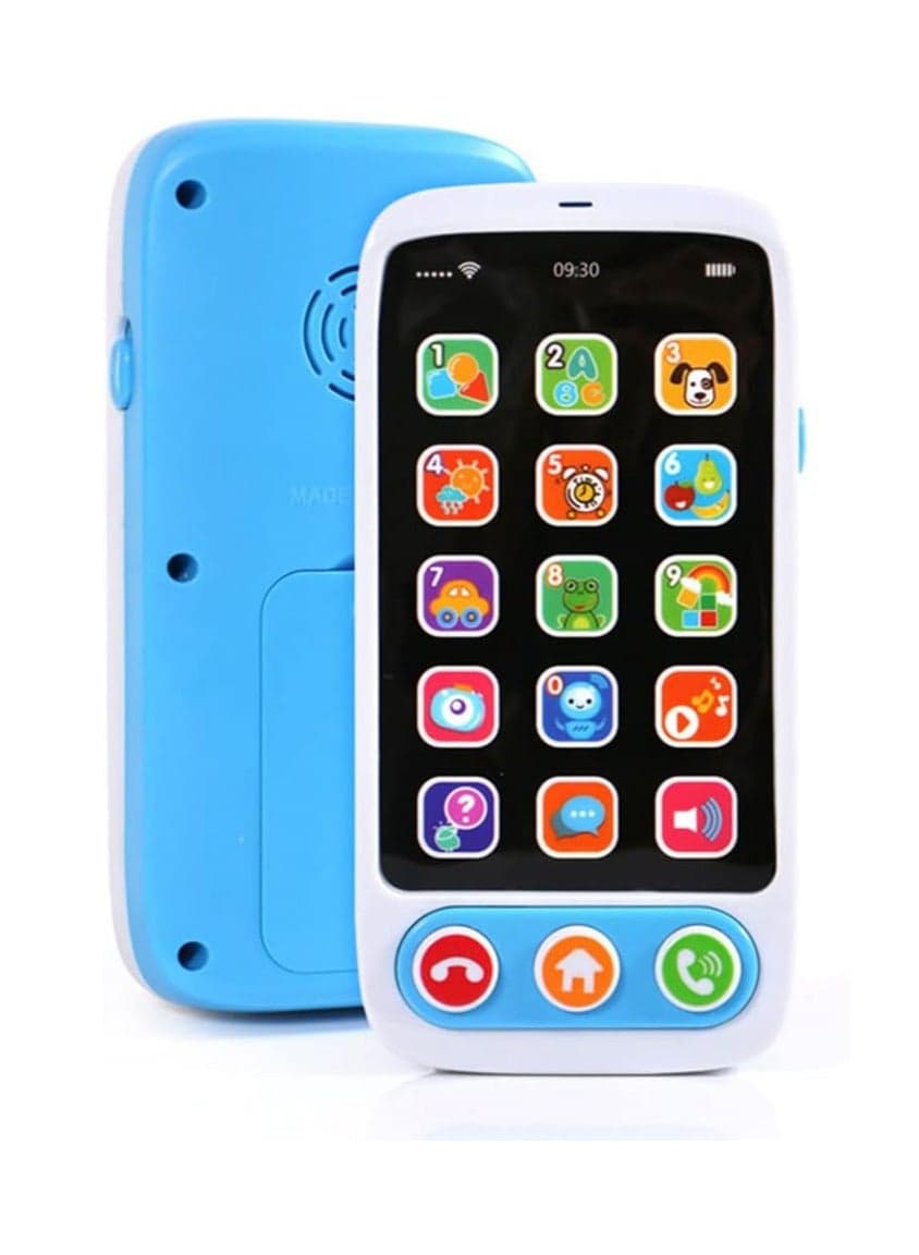 Kids Early Educational Mobile Phone Toy,Smartphone Toy for Kids Educational Toy, English Learning Machine Story Telling Machine with Light Music Play for Children, Baby (Blue (phone))