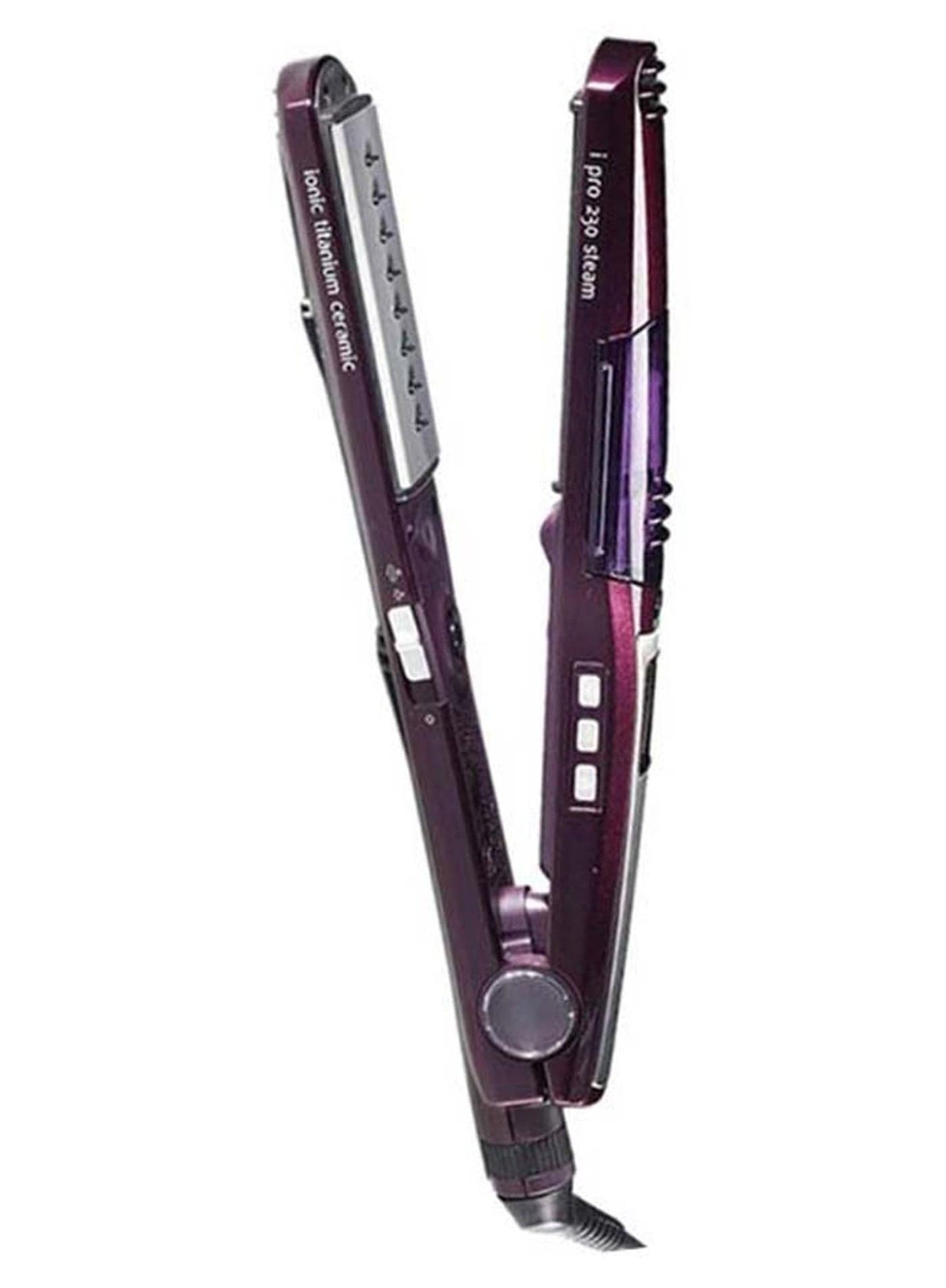 Hair Straightener I Pro 230 Steam | Wet and Dry Hair Straightener | Nano Titanium Ceramic Coating | I-Temperature Technology, 360° Surround Steam Purple