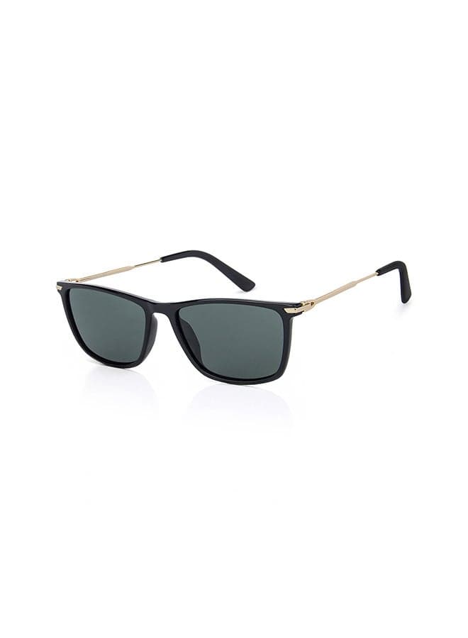 Unisex VINCENT CHASE By Lenskart | Air Full Rim Wayfarer Frame Polarized & UV Protected Sunglasses LA S13159 - 54mm - Black