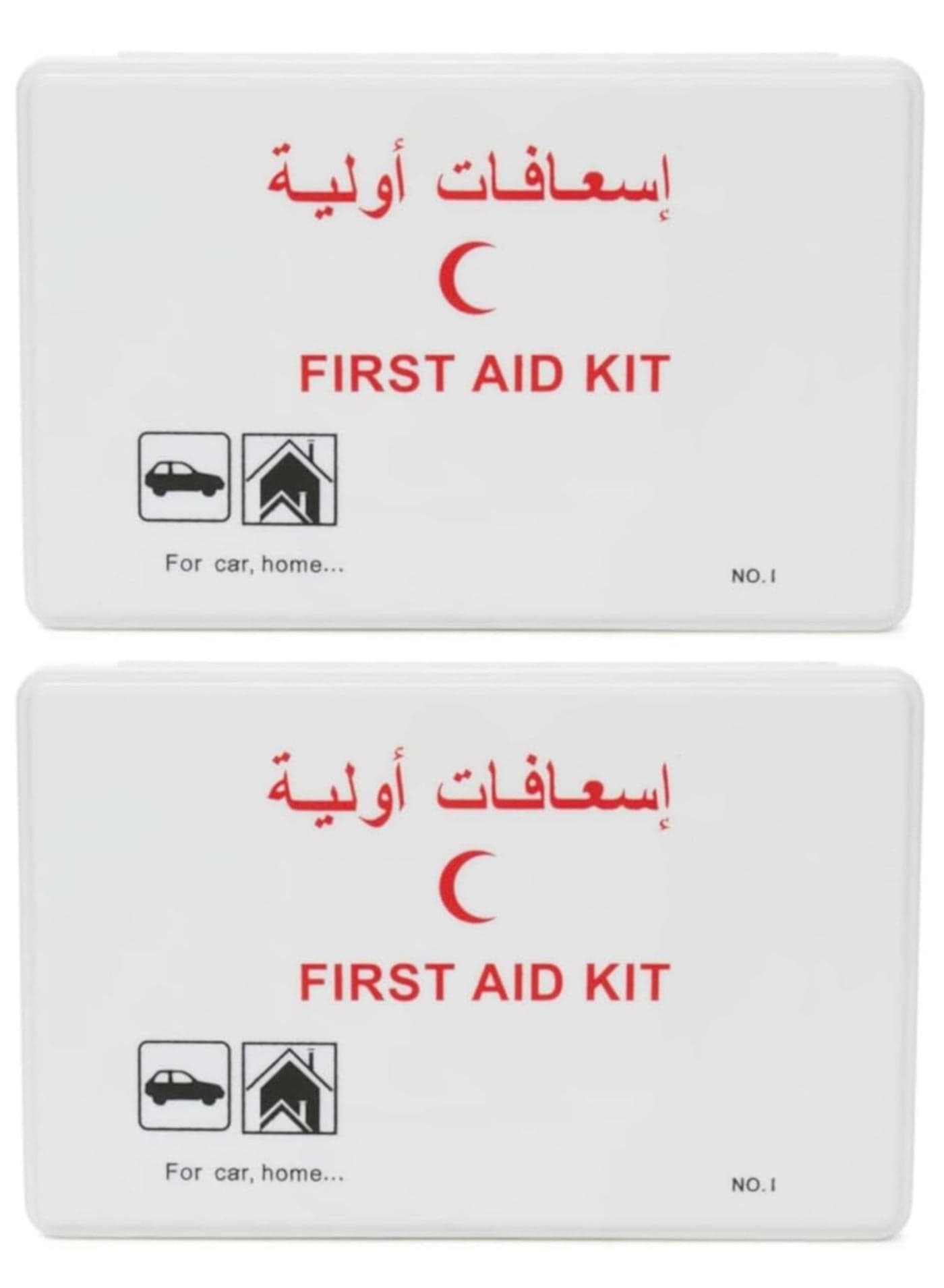Portable First Aid Kit, 42 Pieces in Box, For Car and Home (Pack of 2)