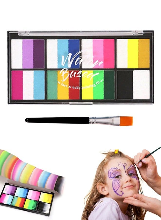8 Grid Face Painting Kit, Face Paint Makeup Kit, Soluble Painted Cream Suitable for Face Human Makeup 1 Pen