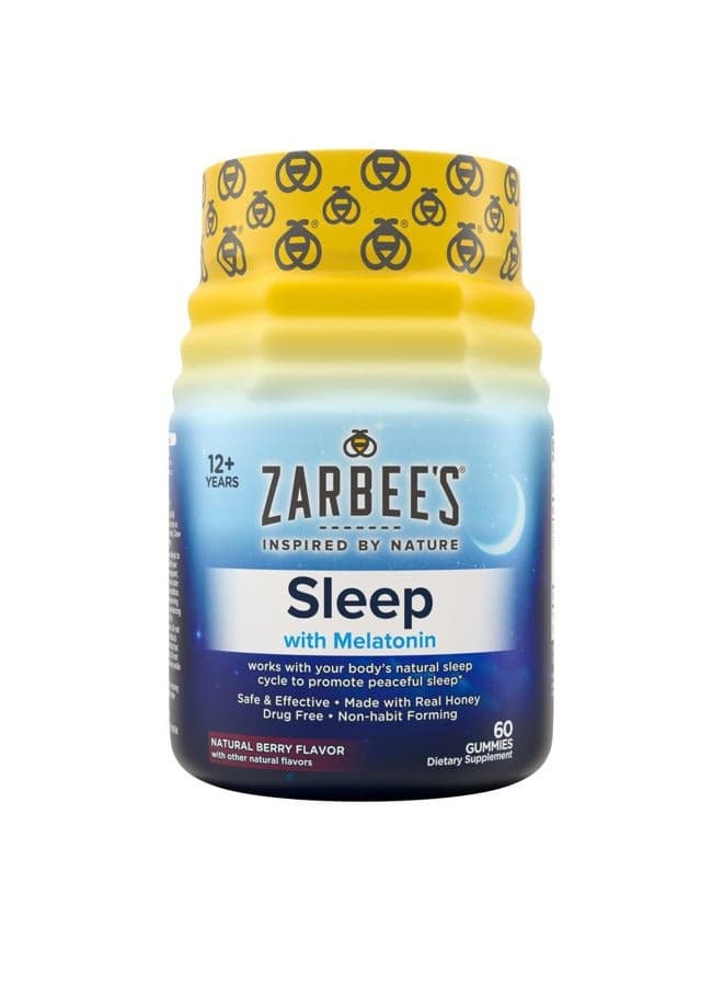 Melatonin Gummies 3mg Sleep Supplement to Promote Peaceful Sleep, Natural Mixed Fruit Flavor, Adults Gummy Age 12 Up, 60 Count