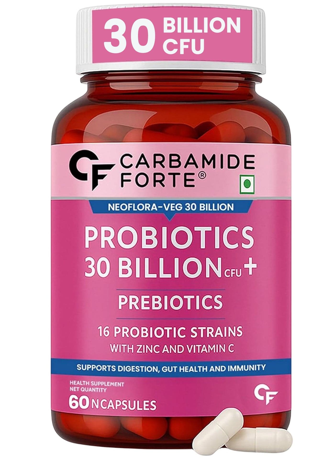Probiotics Supplement 30 Billion For Women And Men 60 Veg Capsules