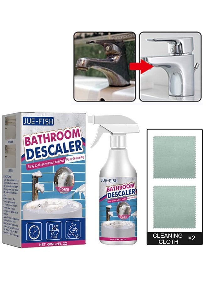 Bathroom Descaler Foam Spray, Stubborn Stains Cleaner, Stubborn Stains Cleaner, All Purpose Bubble For Toilet, Kitchen, Car, Carpet And Kinds Of Floors, 60ML