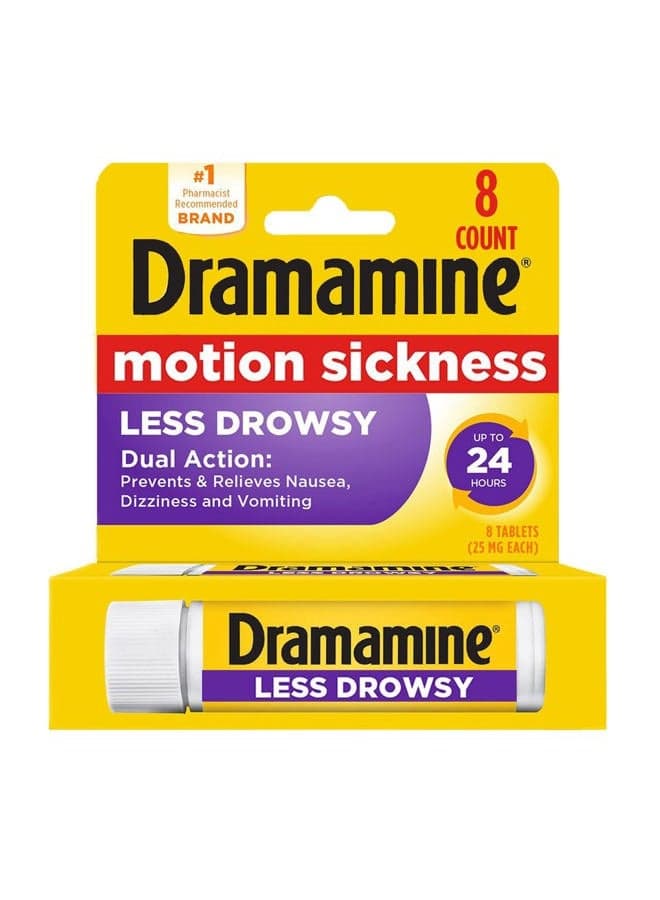 Motion Sickness Relief Less Drowsey Formula 8 Count Pack Of 1