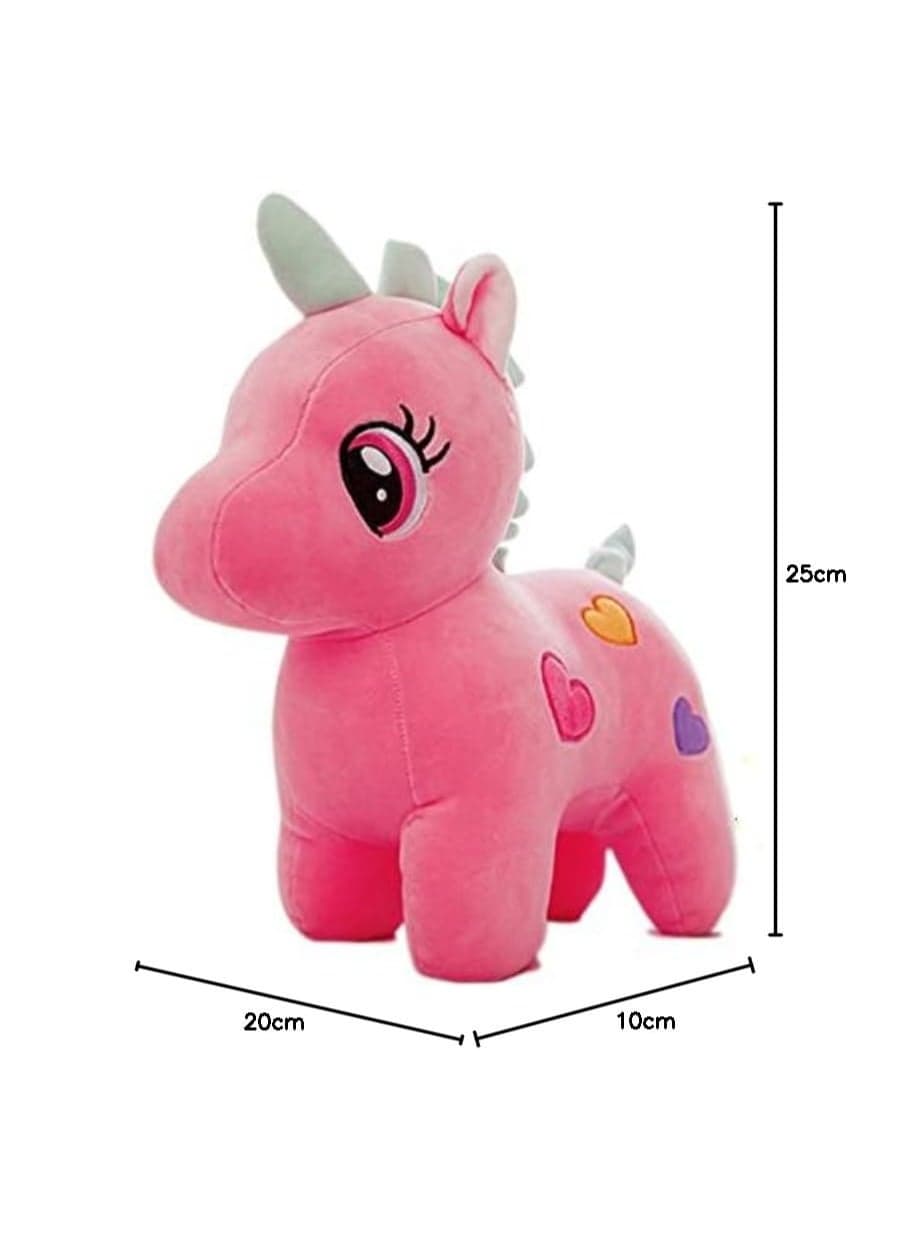 Babique Unicorn Teddy Bear Plush Soft Toy Cute Kids Birthday Animal Baby Boys/Girls (25 cm, Pink)