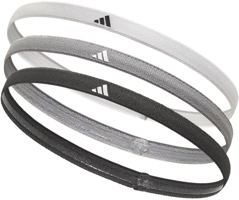 adidas Hairbands - White, Grey, Black (Pack of 3)