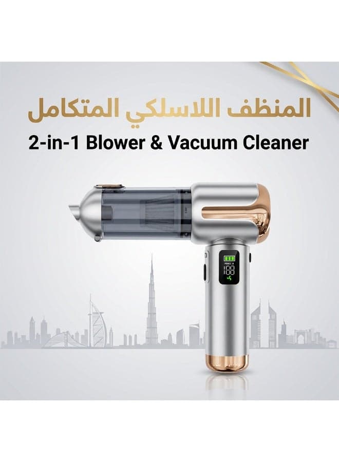 Wireless 2-in-1 Blower & Vacuum Cleaner|20000PA High Suction|80000RPM Motor|Digital Display| Portable for Car/Home/Office Cleaning|Type-C Fast Charging|Wide Temperature Resistance