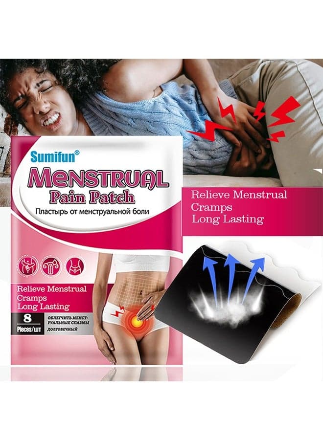 8Pcs Menstrual Pain Patch, Warm The Body and Relieve Cold , Heating Pads Alleviate Abdominal Cramps And All Cramping, Fibroids, IBS And Inflammatory Bowel Disease