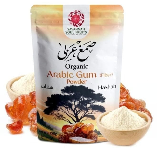 Arabic Gum (Powder)150g, Rich Source of soluble Fiber, supports digestive Health, Blood Sugar Regulation, Weight management, and aids cholesterol Control, Prebiotic, Boost, No artificial colorings or flavors