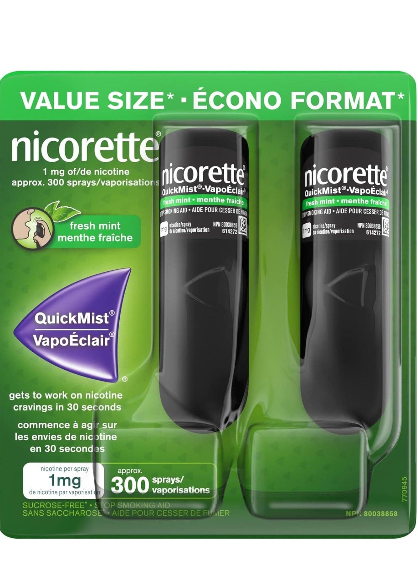 Nicorette QuickMist 1mg/ mouth spray -Freshmint 2*150
