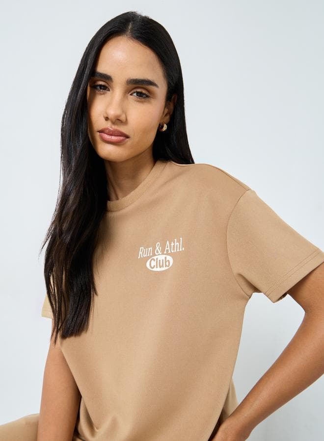 Styli Slogan Print Oversized T-Shirt