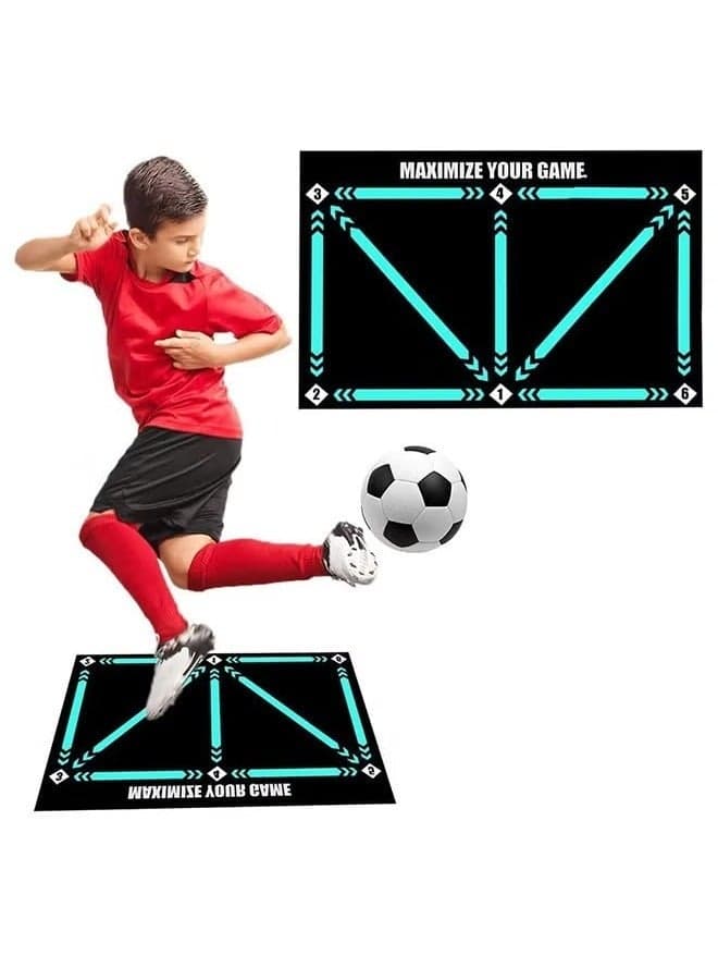 Soccer training mat, Dribble Silent Sports Auxiliary Props, Football Door Mat Anti-Skid Carpet for Corner Football Field Ground, Training Pace Ball Control Player Equipment, 60 X 90CM