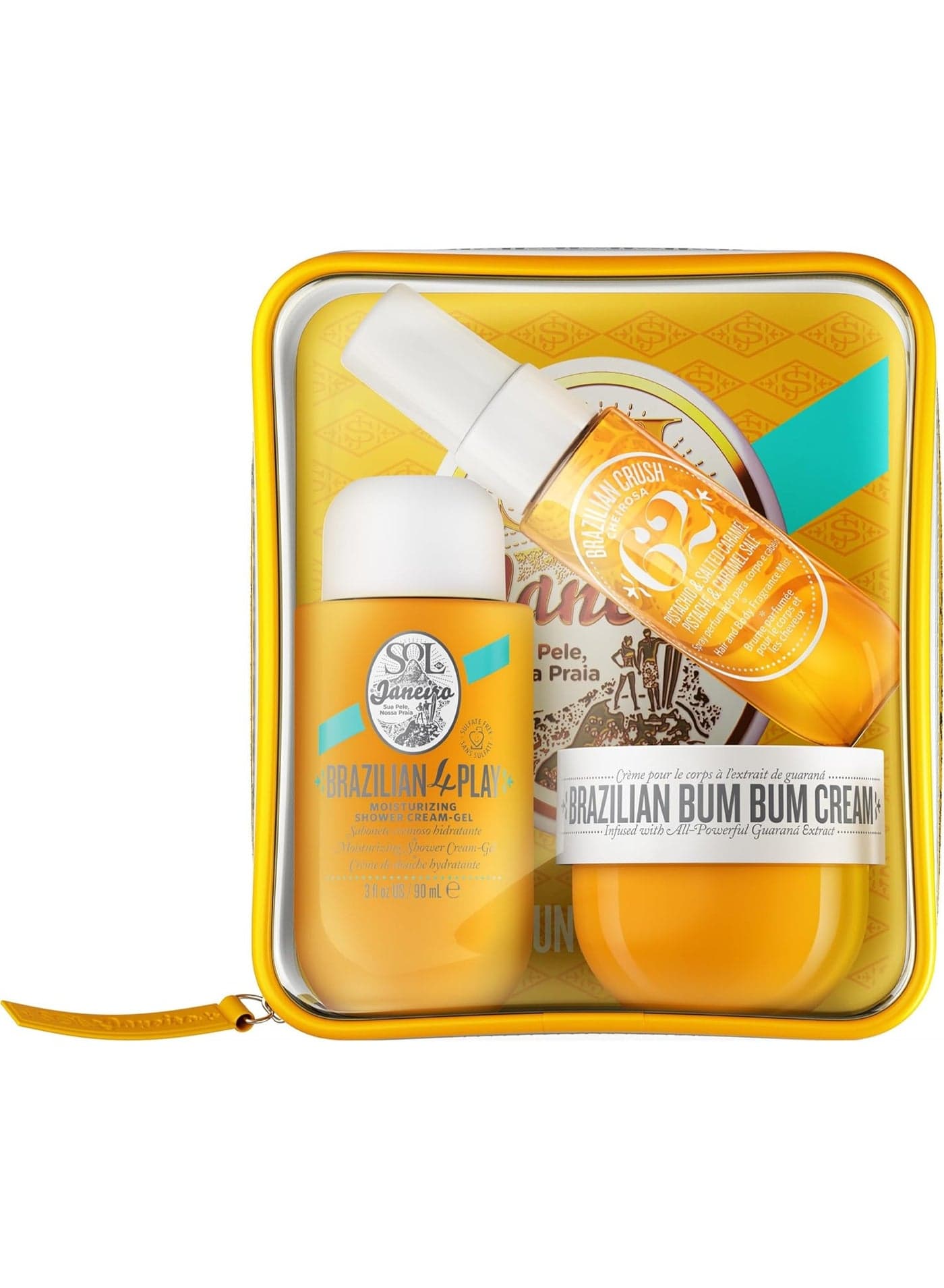 Sol de Janeiro Bum Bum Jet Set – Brazilian Body Care Travel Kit, Includes Brazilian Bum Bum Cream, Shower Gel & Fragrance Mist, Firming & Hydrating Set