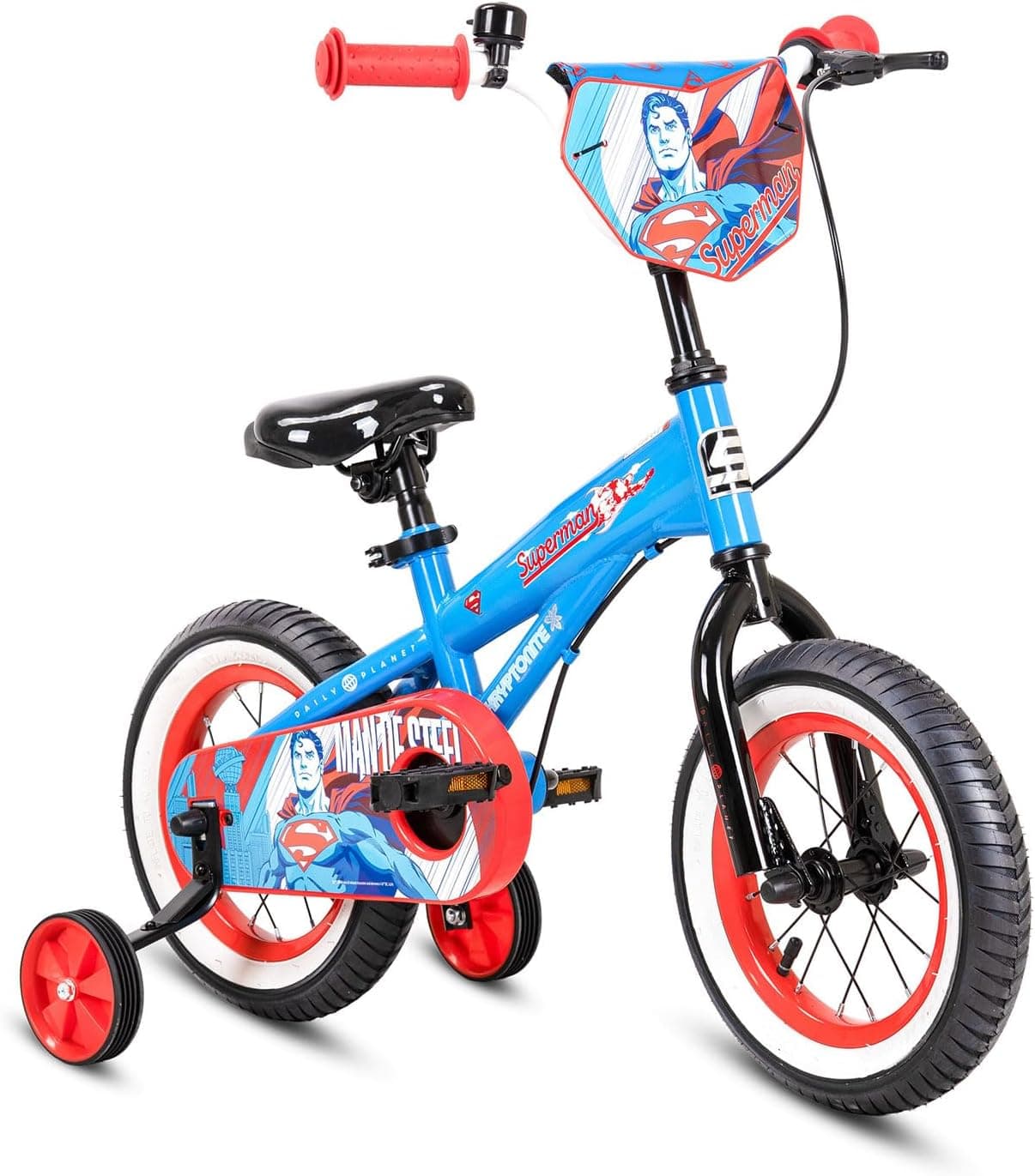 Super Hero DC Kids Bicycle – Official DC Superhero Graphics, Durable Steel Frame, Training Wheels, Child-Safe Brakes, Quick-Release Seat, Chain Guard & Air Tyres