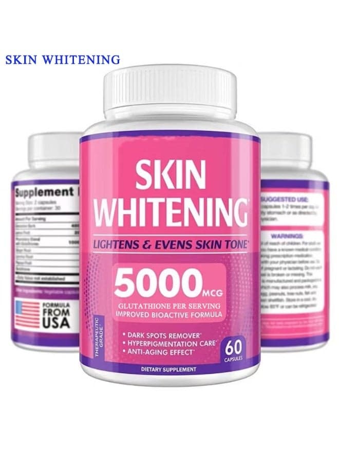 Glutathione Antioxidant Complex – Advanced Skin Wellness & Bright-Looking Complexion Support – 5000 mcg – 60 Capsules
