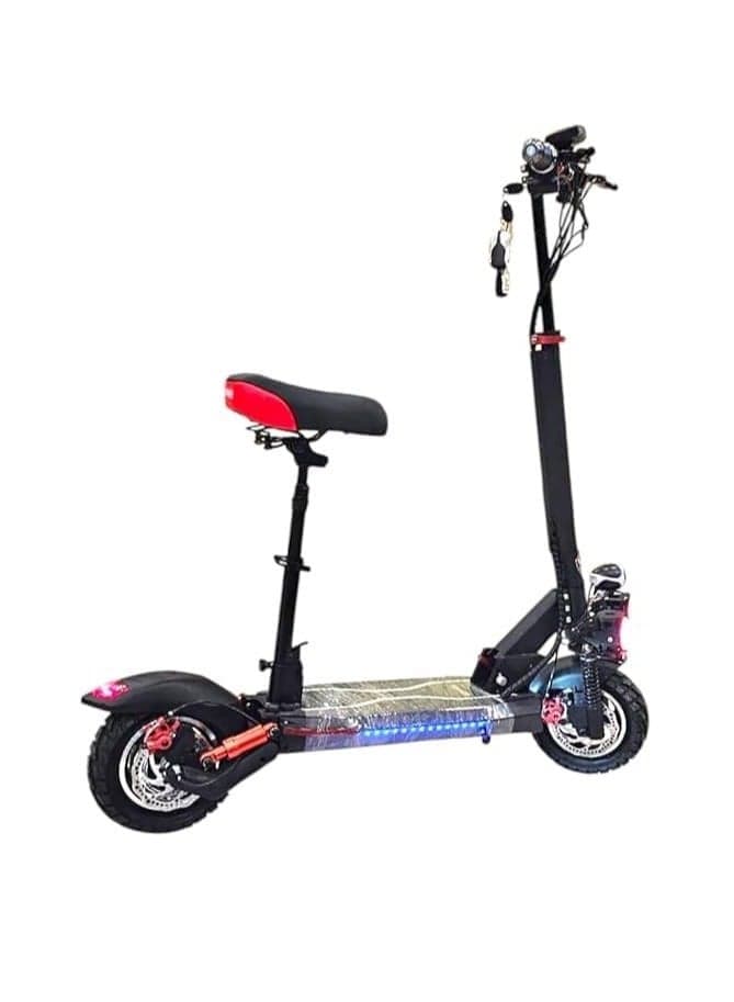 C5 Kick Scooter 2025-2000W Motor & 48V 13Ah Battery | Big Digital Display | Adjustable Seat | Max Speed 70km/h | Dual Suspension & Stronger Battery Life | Includes Free Gifts: Helmet & Vest
