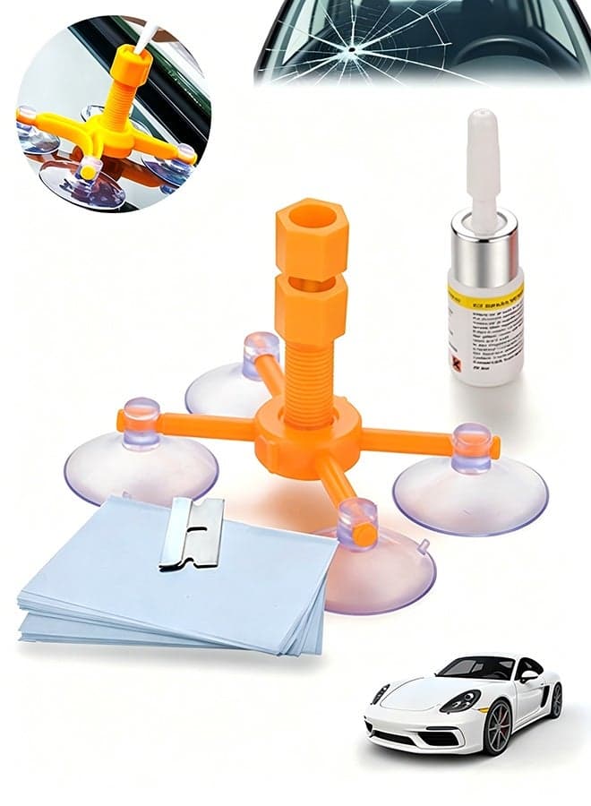 Car Windshield Repair Kit - Windshield Chip Repair Kit with Windshield Repair Resin for Fix Auto Glass Windshield Crack Chip Scratch