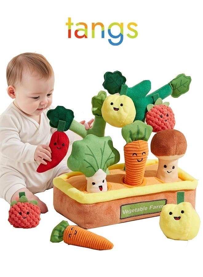 Multi Sensory Shape, Baby Toys 6-12 Months, Fruits Vegetables Garden Plant Plush, Montessori Educational Learning Fine Motor Skills Toys, Baby Toys Boys Girls Gifts
