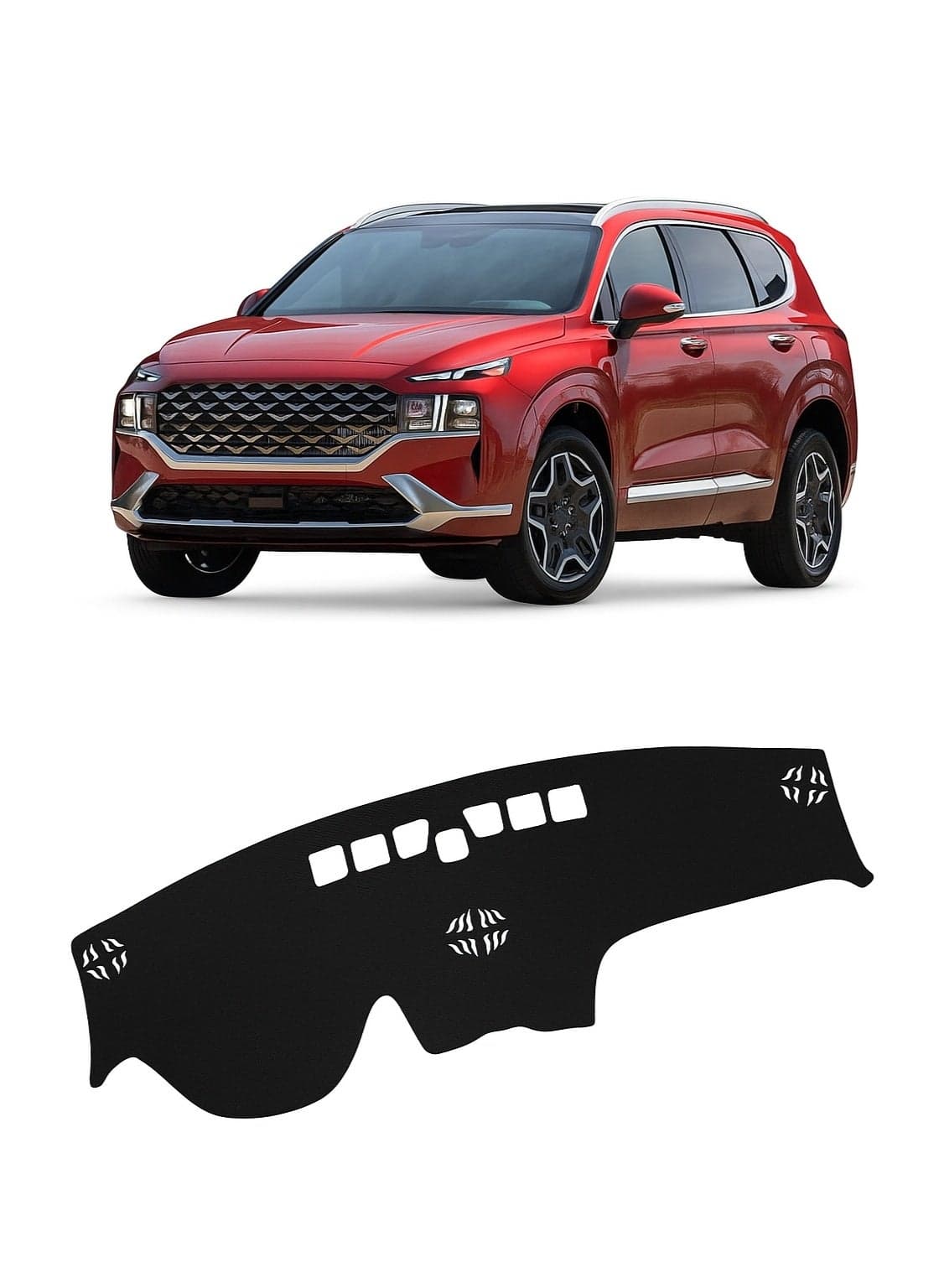 Dashboard Mat Cover compatible for Hyundai Santa Fe 2019 to 2022 Dashboard Protector, Anti UV, Anti Slip, Anti Heat Interior Accessory to Prevent Cracks and Glare