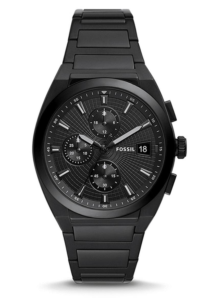 Men Everett Chonorograph Round Shape Stainless Steel Wrist Watch FS5797 - 42 mm - Black