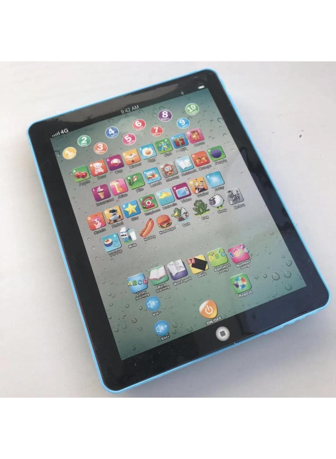 English tablet learning machine Children's mini point reading machine Early education story machine kids toys without battery black blue 1Pcs