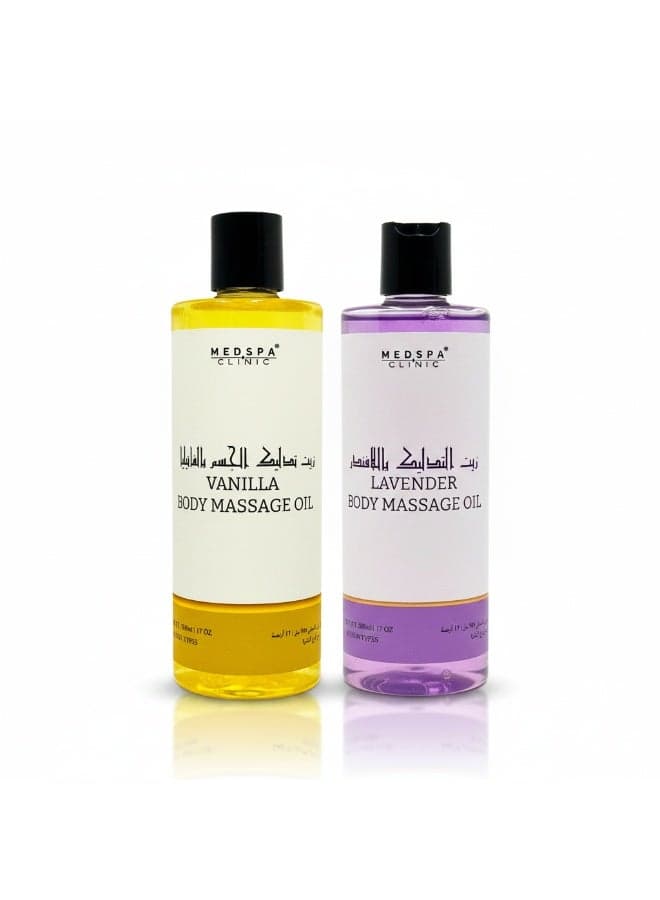 Lavender and Vanilla Body Massage Oil Combo Packntensive Re-vitalising Treatment 500ml each