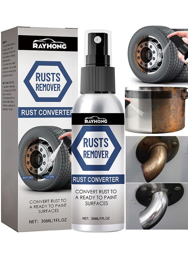 Multifunctional Rusts Remover Spray For Metal And Cars, Effective Anti Rust Conversion Agent, Fast Acting Rust Converter For Iron And Steel, Anti Rust Inhibitor Derusting Spray, 30ML
