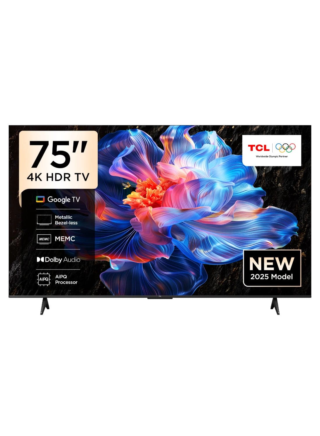 75-Inch P6K LED 4K UHD HDR Smart TV | Google TV, 60Hz, HDR 10, AiPQ Processor, Dolby Audio, MEMC, HDMI 2.1, Bluetooth 5.2, WiFi 5, Bezel-less Design, (2025 Model) 75P6K Black