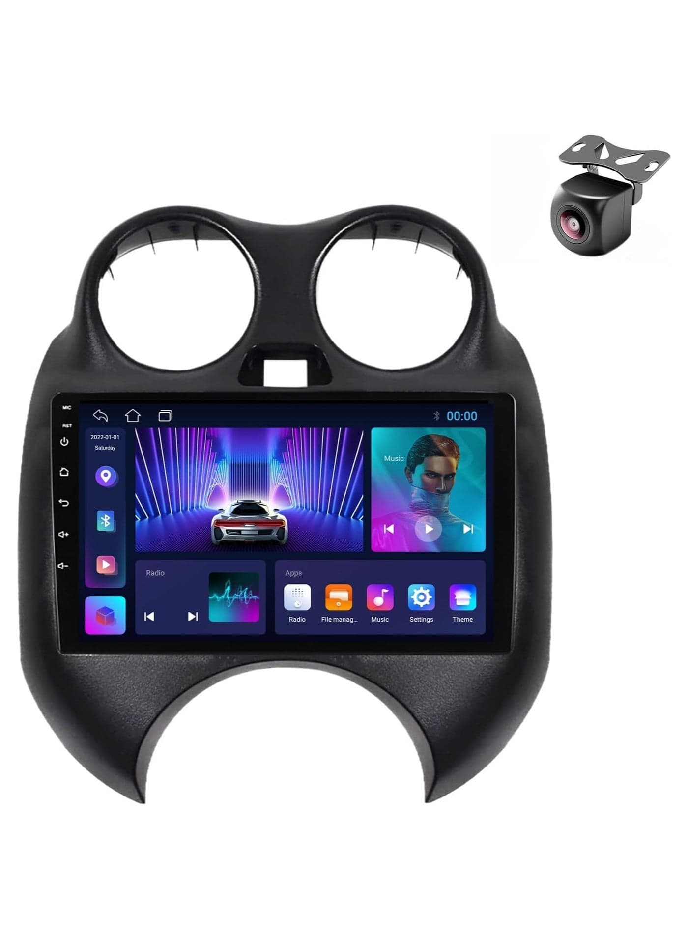 Android Car Stereo for Nissan Sunny/March/Micra 2010-2013 4GB RAM 64GB ROM 9 Inch Apple Carplay, MirrorLink WiFi BT, DSP IPS Touch Screen with AHD Camera Included