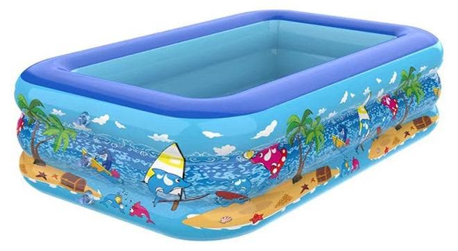 150X105X50CM Swimming Pool For Kids Inflatable Elastic Base,Inflatable Kiddie Pool Fun Outdoor Water Toys for Girls Boys