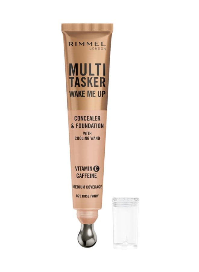 Multi-Tasker Wake Me Up Concealer & Foundation - 25 - Rose Ivory, 20ml