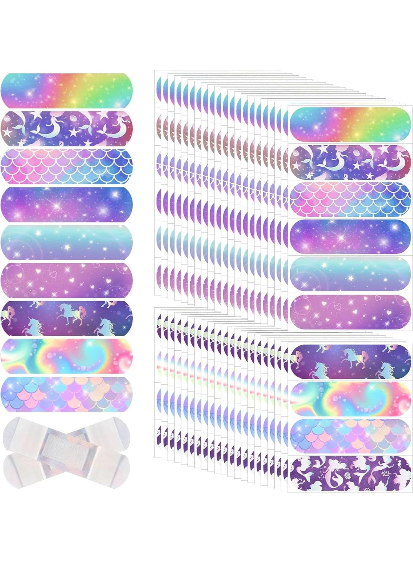10 Styles Kids Cartoon Bandages, Flexible Adhesive Colorful Strips Waterproof Bandages for Girls Repair Tape Knuckle Stickers Comfortable Protection Care for Cuts Scrapes Burns (300 Pieces)