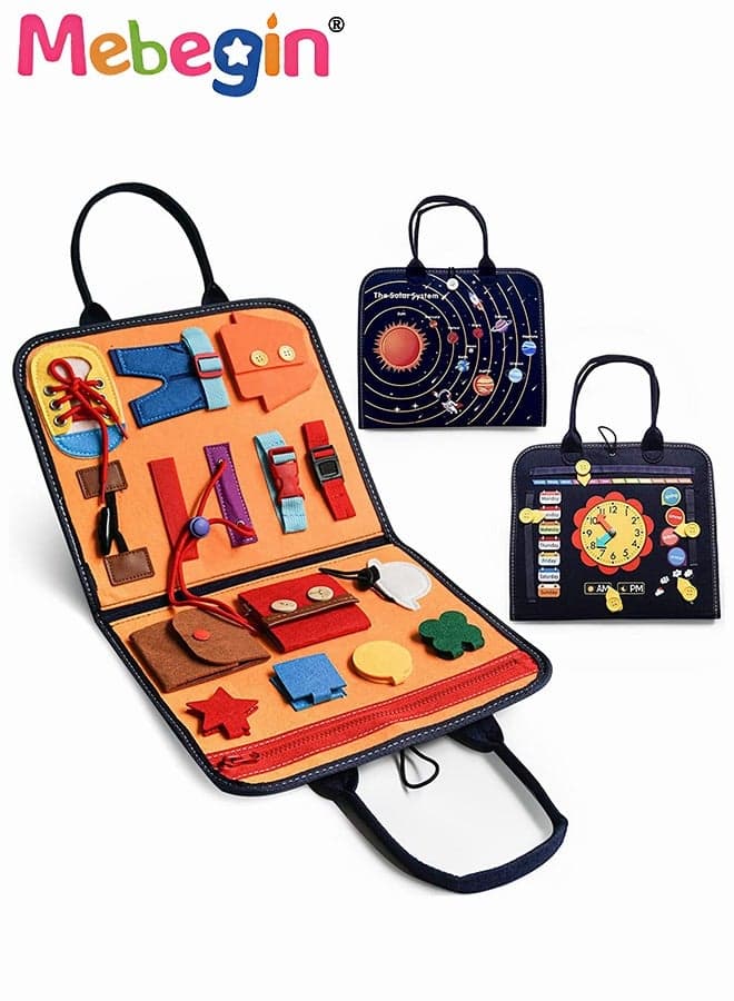 15 in 1 Felt Busy Board, Sensory Activity Board, Travel-friendly Busy Board for Toddlers, Preschool Education Learning Fine Motor Skills, Handy to Take Out, Great Educational Gift Choice
