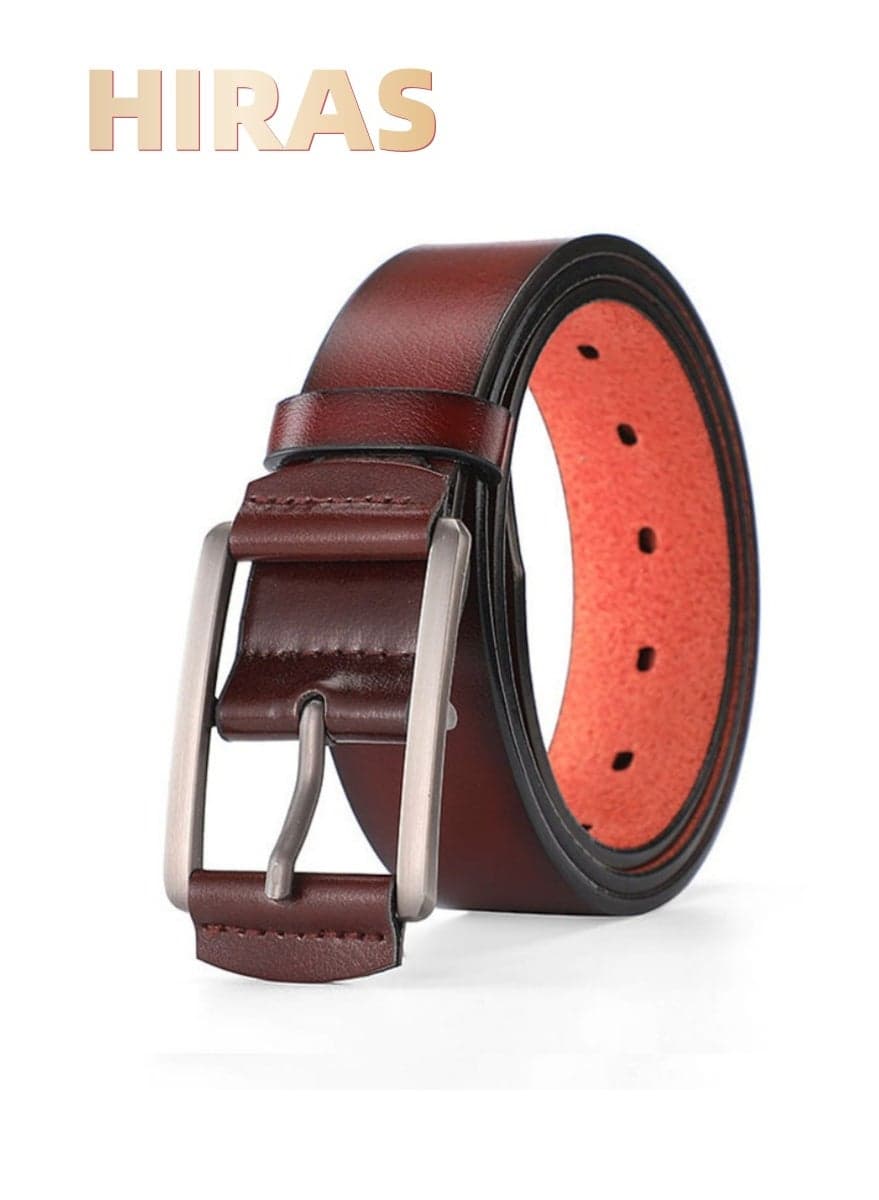 Genuine Leather Belt for Men - Formal & Casual Belt with Alloy Buckle, Soft & Durable Men's Leather Belt, Adjustable 115CM