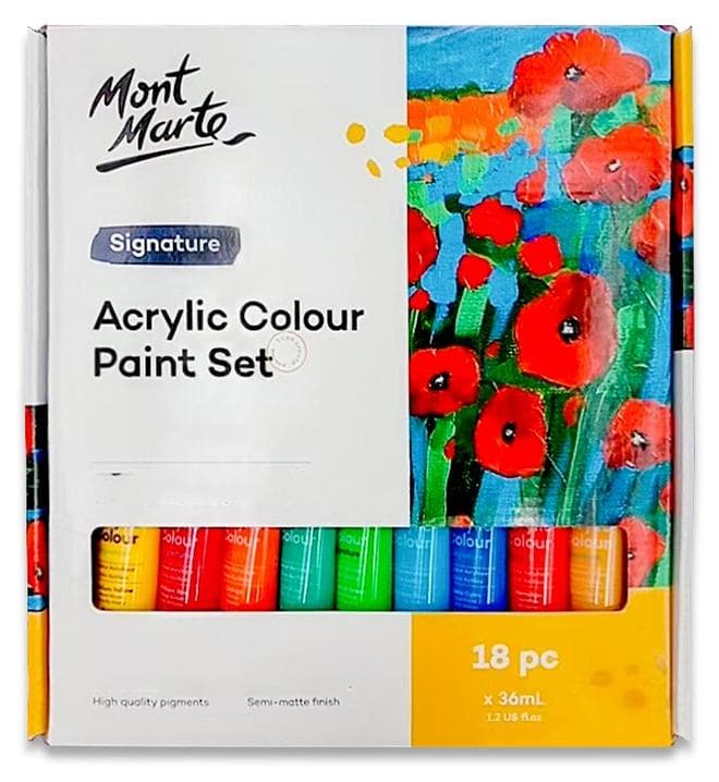18-Piece Acrylic Paint Set,Signature Acrylic Colour Paint Set,Multicolour,18*36ml