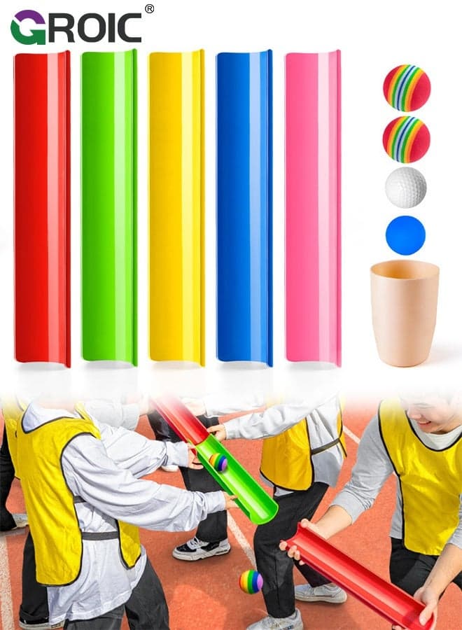 Team Building Activities Games Group Learning Exercise Activities with Half Pipes Balls Storage Bags Teamwork Kit for Adults Teens Field Day Game School Gym Outdoor Youth Sports