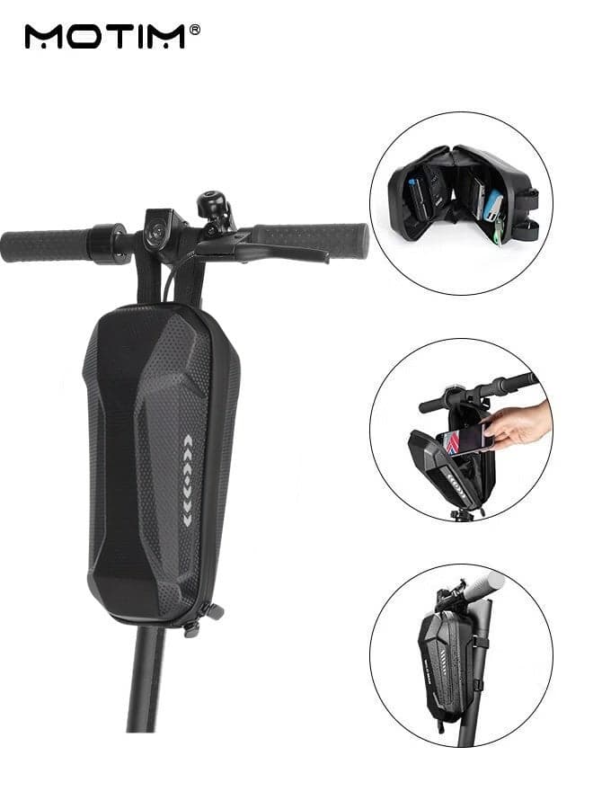 Universal Electric Scooter Bag Bike Bag, Waterproof EVA Handlebar Bag Front Frame Hanging Bag Storage Pouch for Electric Scooter/Bike/Motorcycle, 2L Cycling Bag for Mobile Phones, Glasses, Headphones