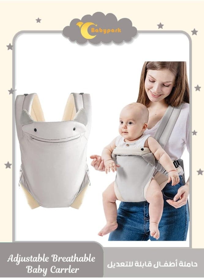 Baby Carrier Newborn to Toddler with Pocket, 4-in-1 Easy to Wear Ergonomic Adjustable Breathable Carrier Slings, Perfect for Baby Infants up to 15kg Toddlers, Grey